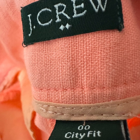 J. Crew City Fit Linen Cotton Blend Pants Womens Pants 00 neon Coral Peach - Picture 5 of 8